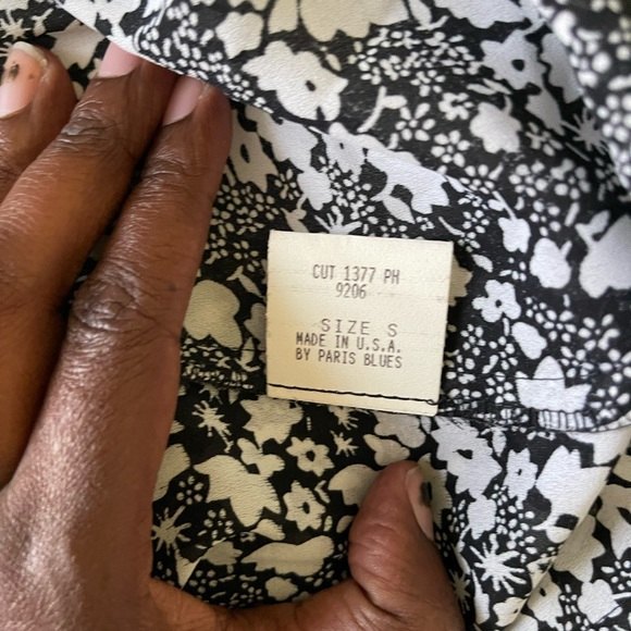 Paris Blues Vintage Y2K Full Length Black and White Floral kimono Duster - Picture 5 of 9